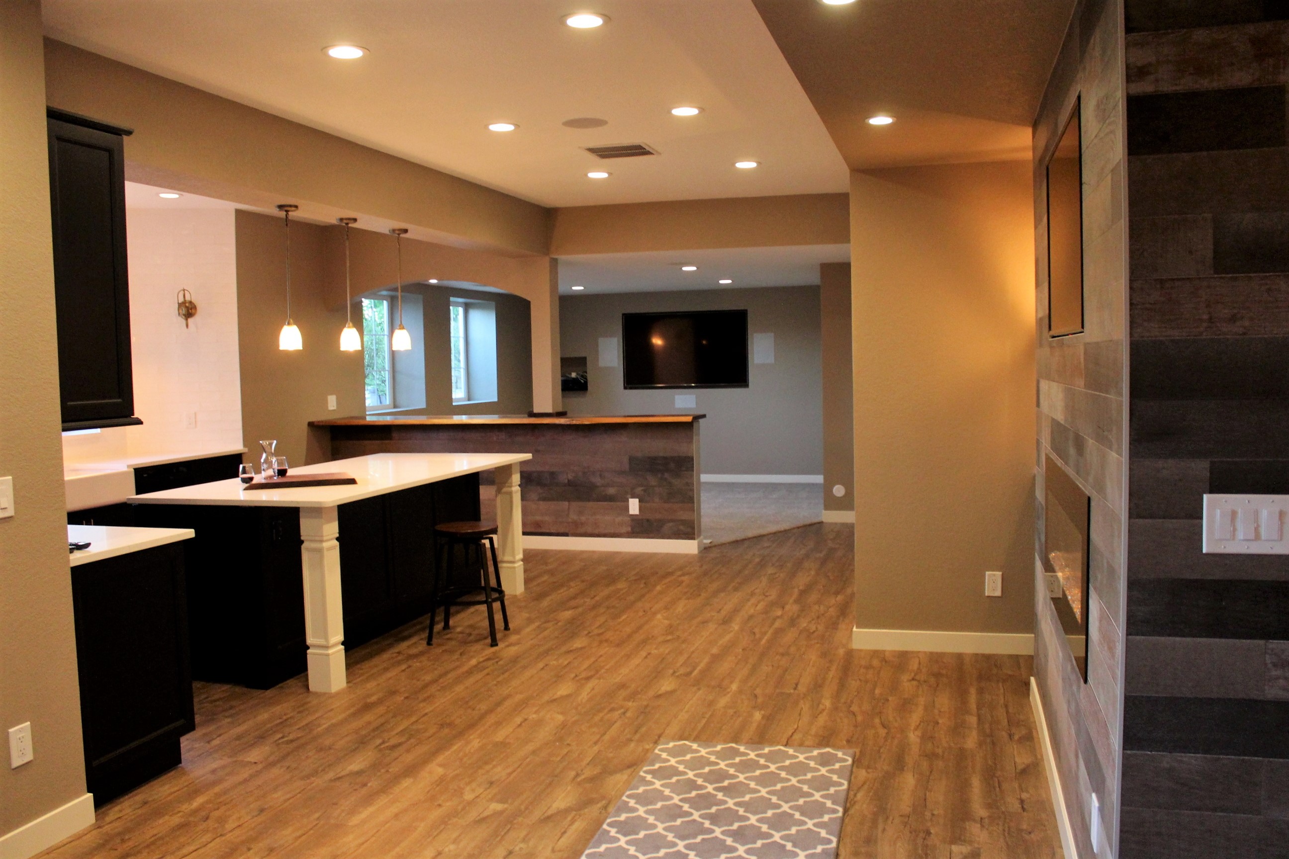 finished basement kitchen