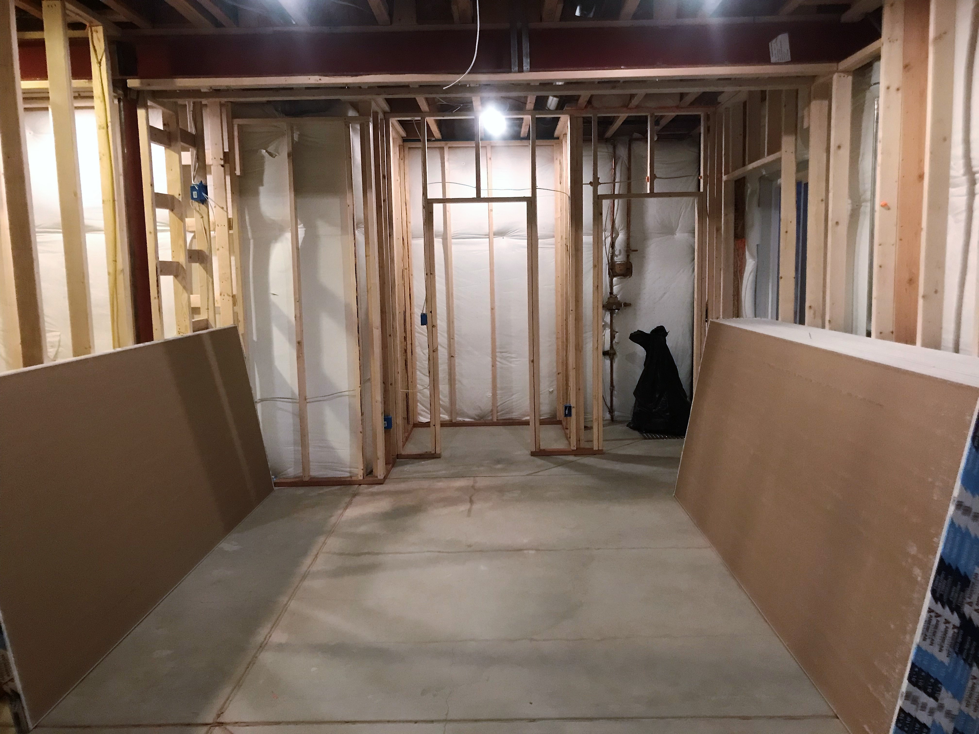 Drywall delivered for it to be ready to be hung