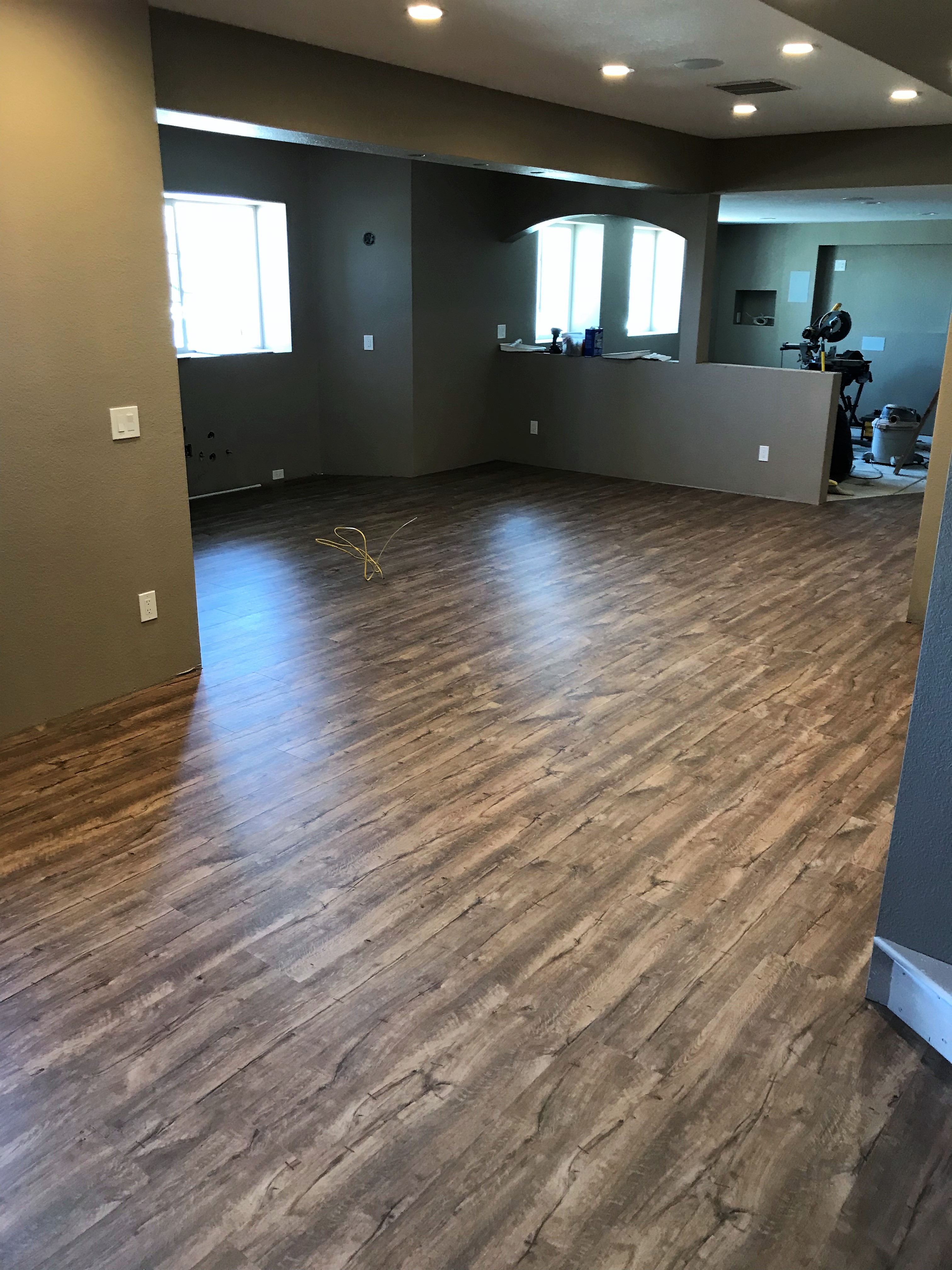 Floors have been installed in the basement build