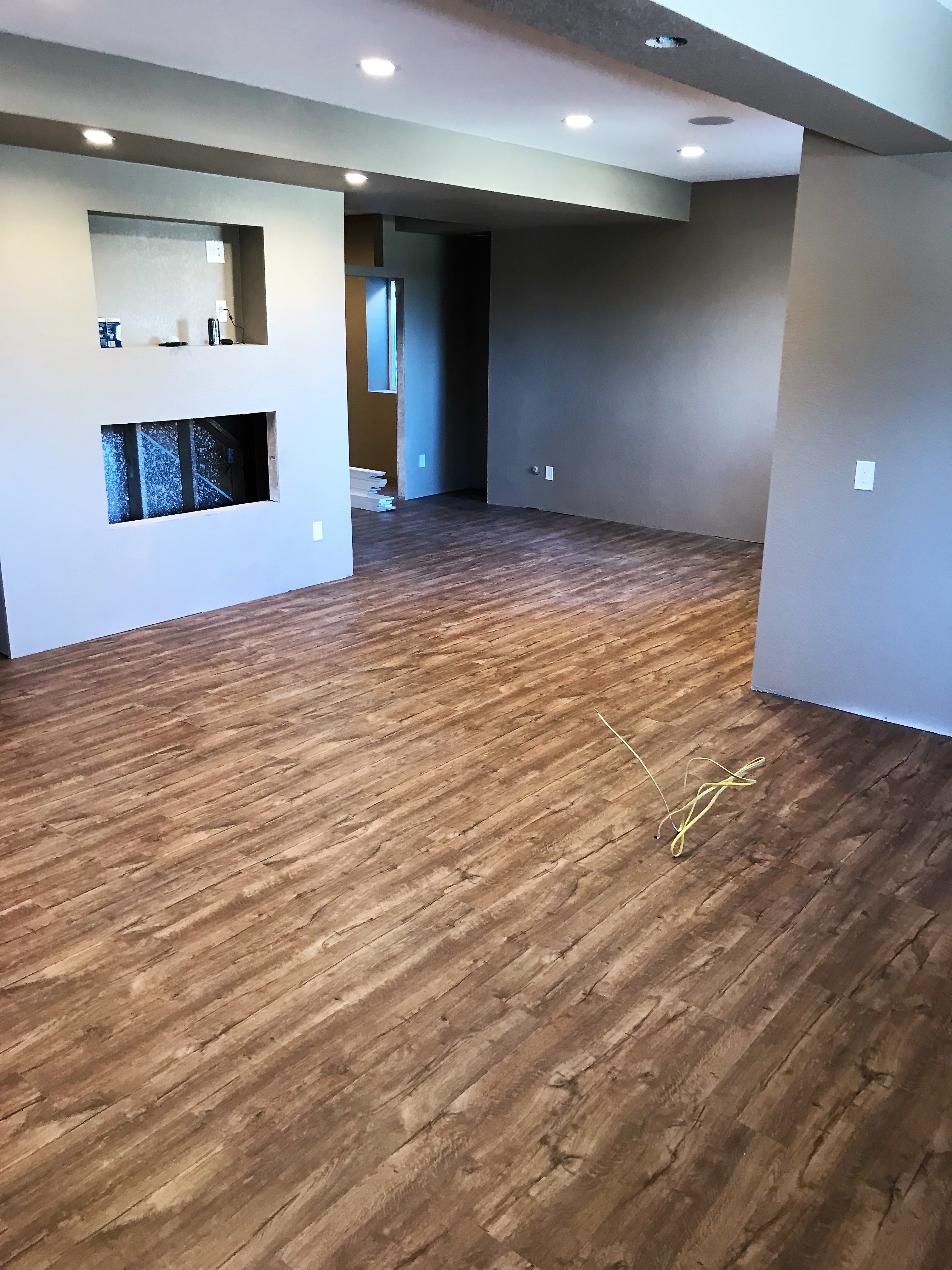 Floors have been installed in the basement build