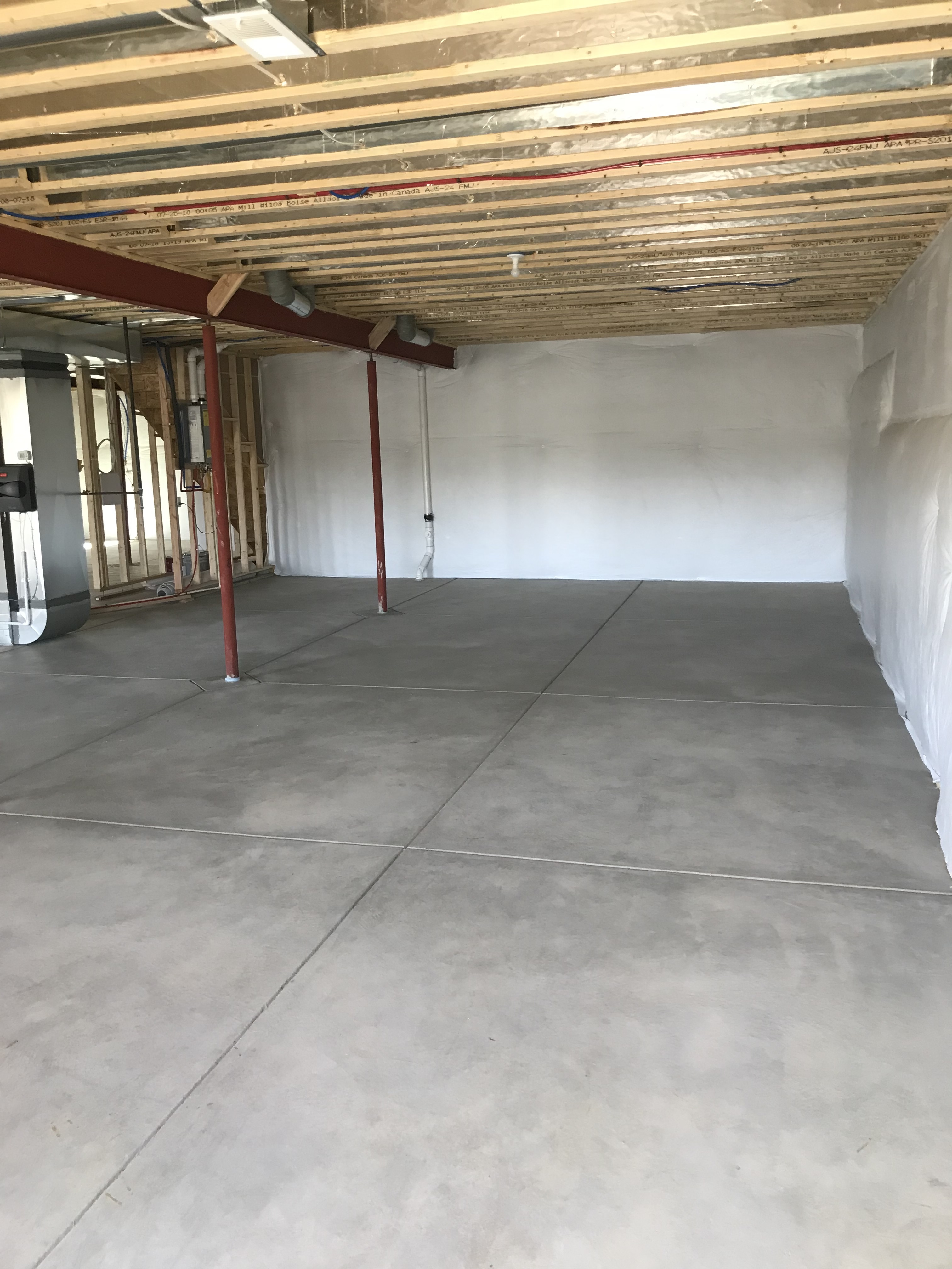 Unfinished basement area