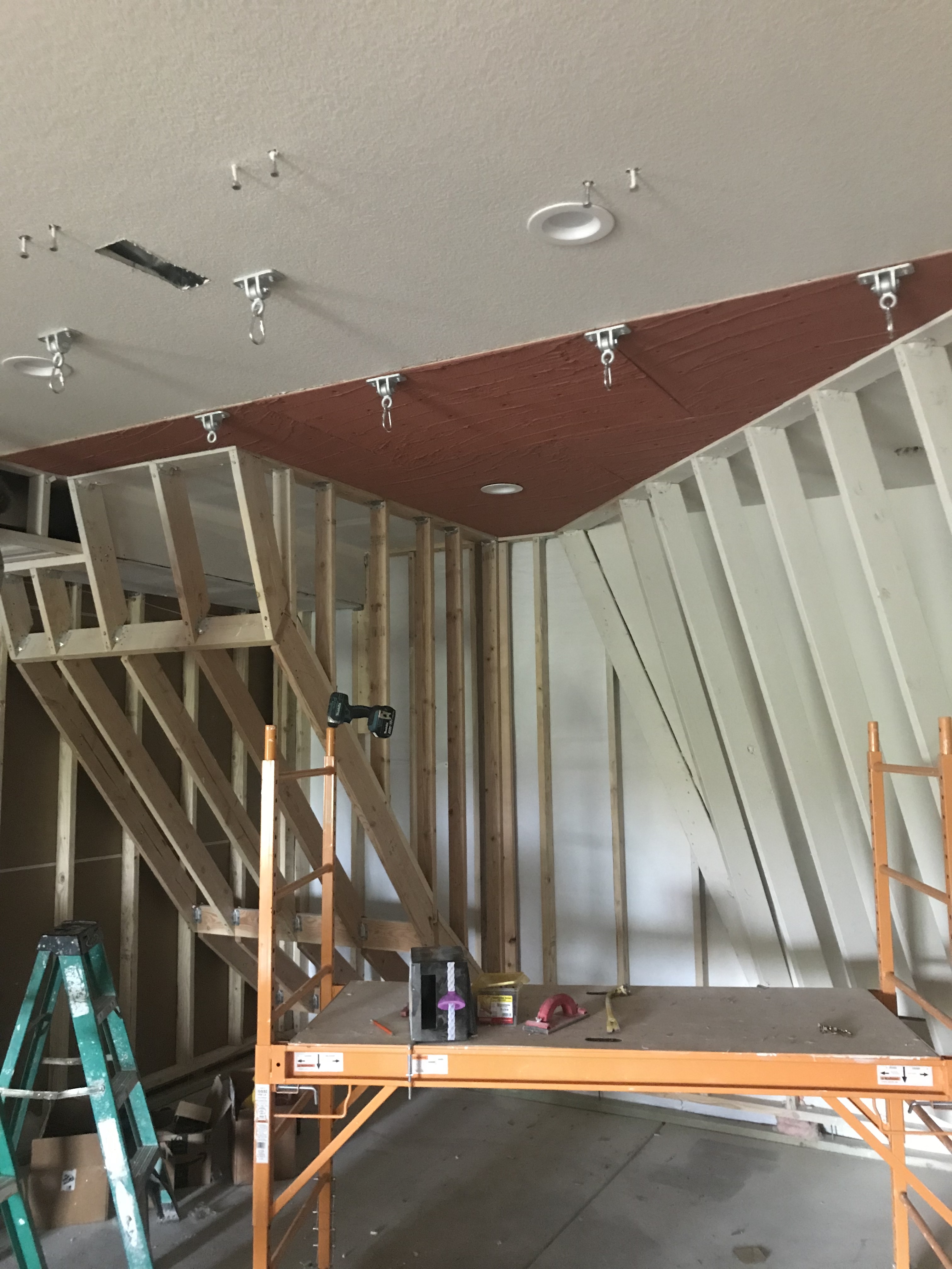 installing ceiling rocking climbing panels